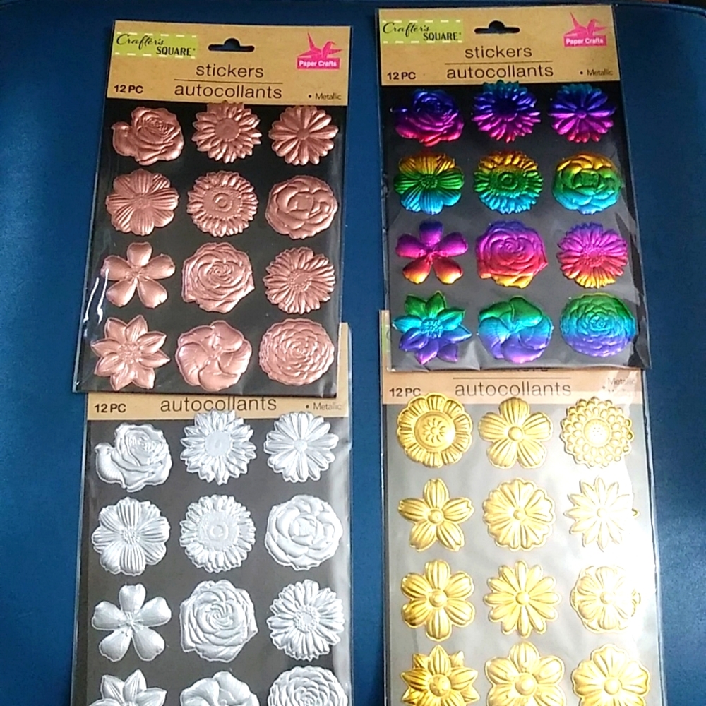 Crafter's Square Metallic Stickers, set of four
